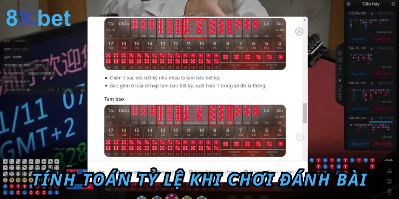 Chơi game đánh bài miễn phí 8xbet thỏa mãn đam mê cá cược 5 Dựa vào tỷ lệ thắng thua để tăng cơ hội thắng game bài online